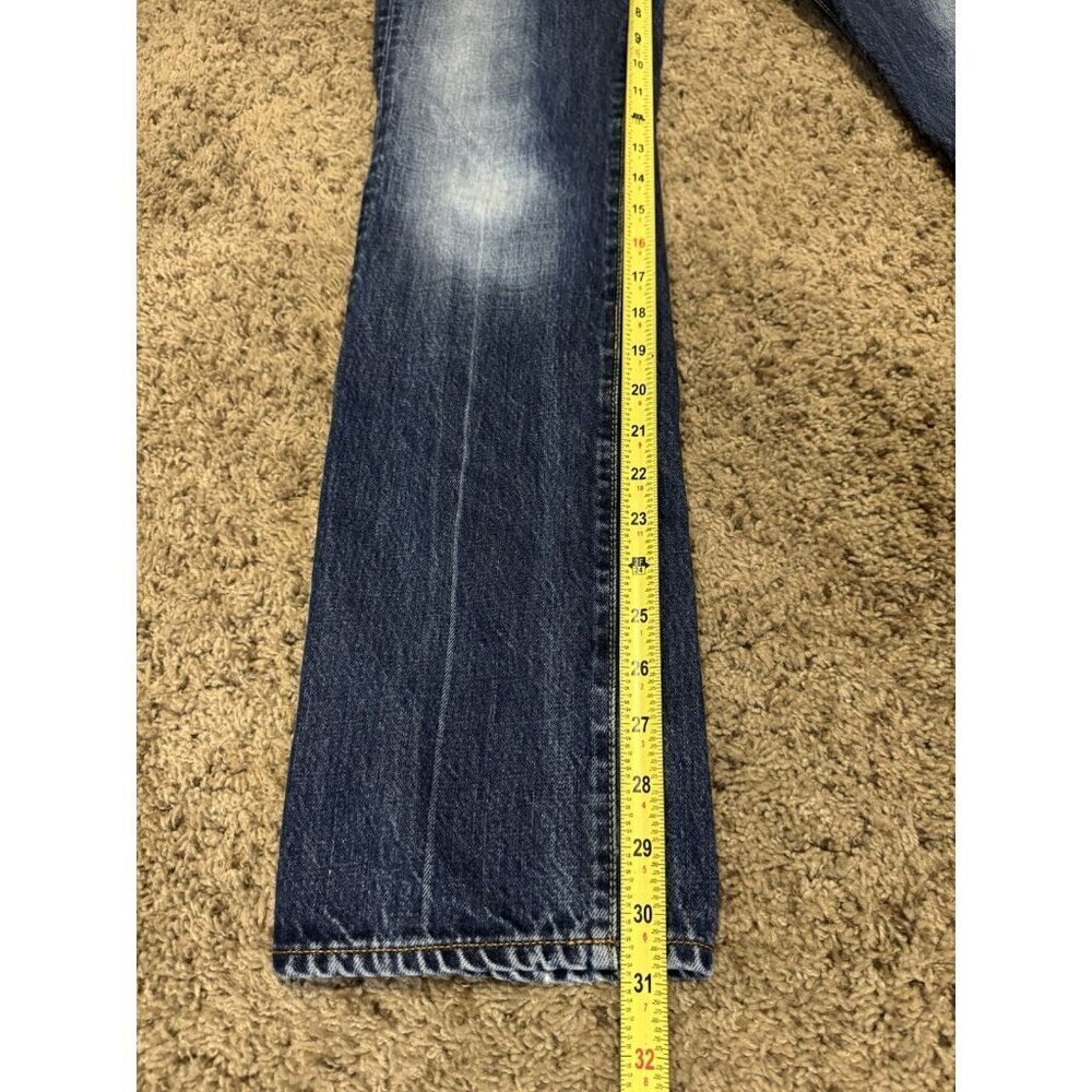 LUCKY BRAND Vintage Dungarees Boot Cut Jeans Mid Rise Western Boho Y2K 27x31 - Picture 7 of 9